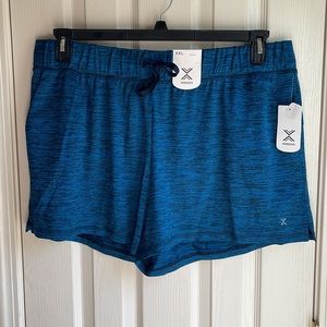 NWT XERSION BLUE/BLACK ABSTRACT PRINT RUNNING SHORTS  SZ XXL